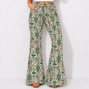 Wrangler High Rise Fierce Flare Jeans Garden Southwestern Hippie Floral 12x32